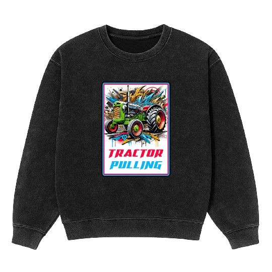 Tractor Pulling Power Mineral Wash Sweatshirts