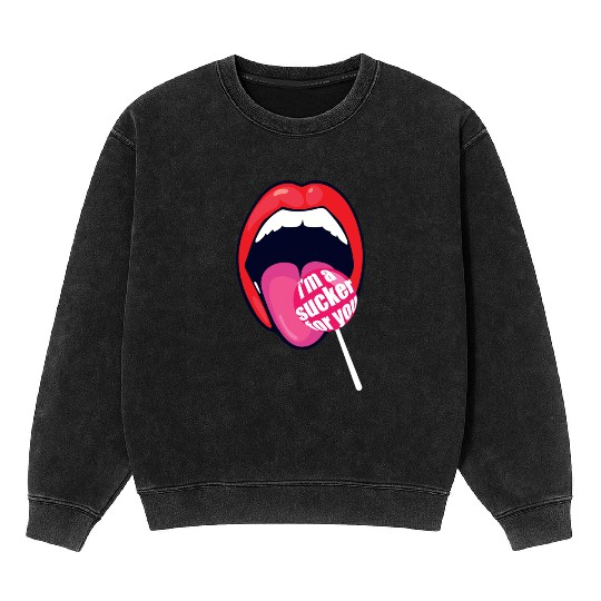 I m a Sucker For You Candy Pop Fans Lollipop 01 Mineral Wash Sweatshirts