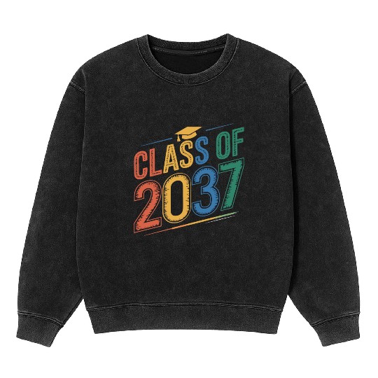 Class of 2037 Grow With Me, Funny back to school Mineral Wash Sweatshirts