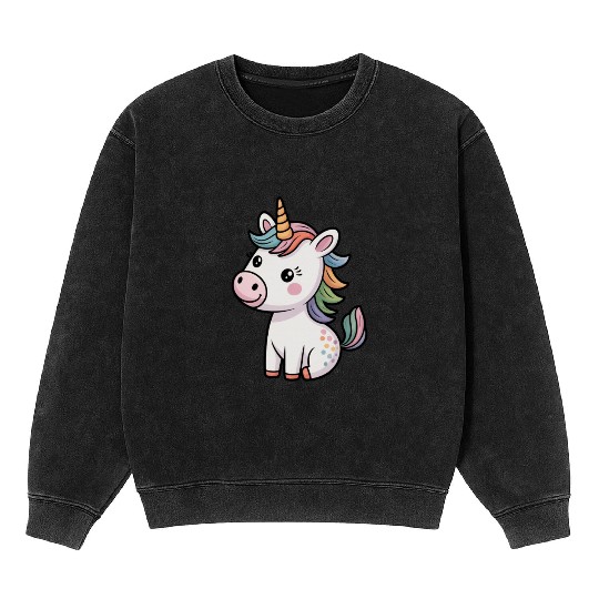 Believe in Magic – Cute Rainbow Unicorn Fantasy Mineral Wash Sweatshirts