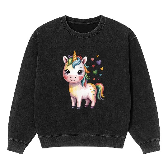 Believe in Magic – Cute Rainbow Unicorn Fantasy Mineral Wash Sweatshirts