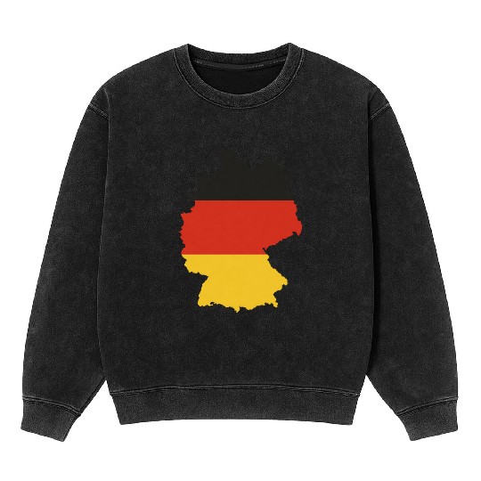 Black Red Gold Germany flag outline design Mineral Wash Sweatshirts
