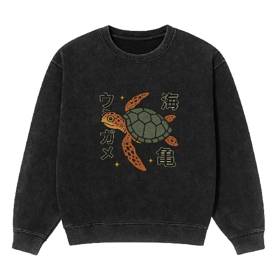 Sea Turtle Japanese Mineral Wash Sweatshirts
