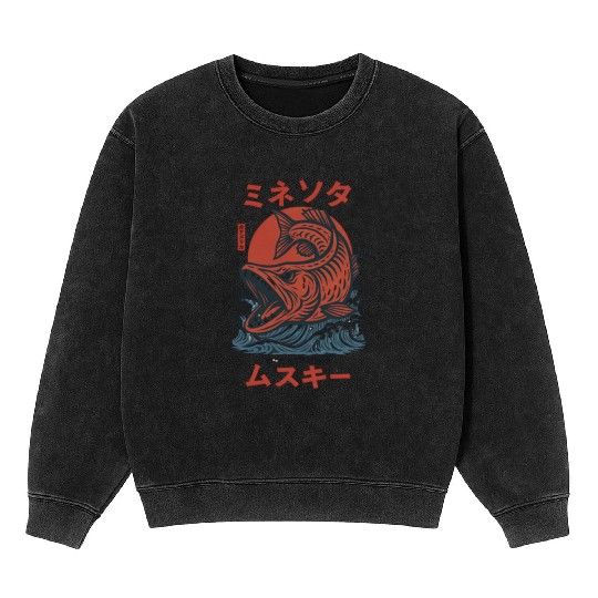 Vintage Japanese Minnesota Muskies ABA Basketball Mineral Wash Sweatshirts