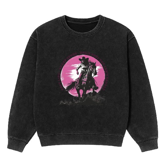 Wild West Cowboy Riding Vintage Design Mineral Wash Sweatshirts