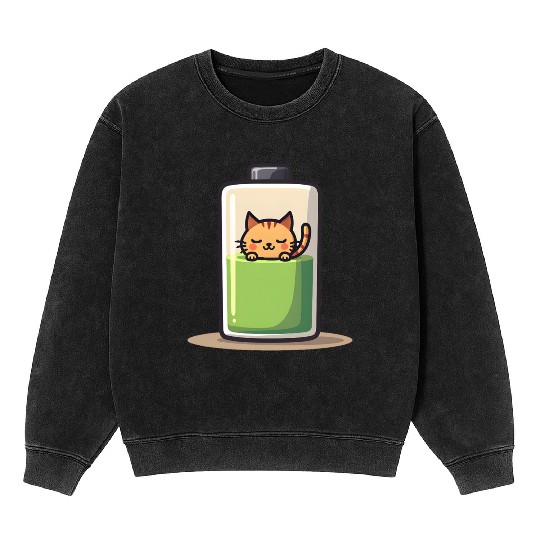 Cat Nap Battery Mineral Wash Sweatshirts