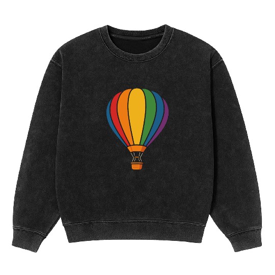 Rainbow Hot Air Balloon – Fly Free Mineral Wash Sweatshirts