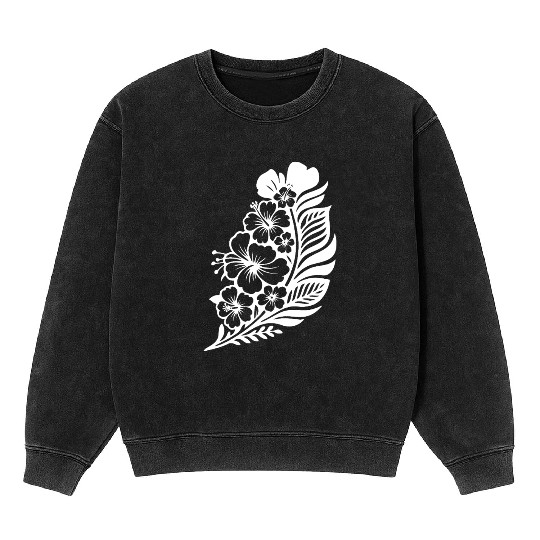 Tropical Floral Pattern for Summer Wear Mineral Wash Sweatshirts