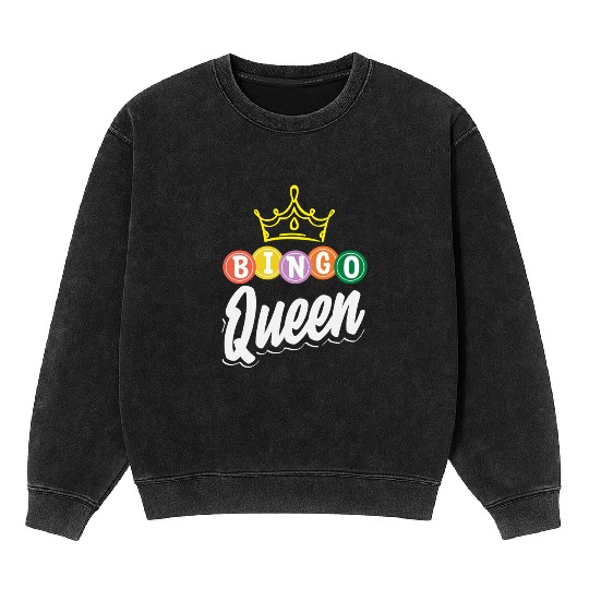 Bingo Queen Bingo Player Royalty Mineral Wash Sweatshirts