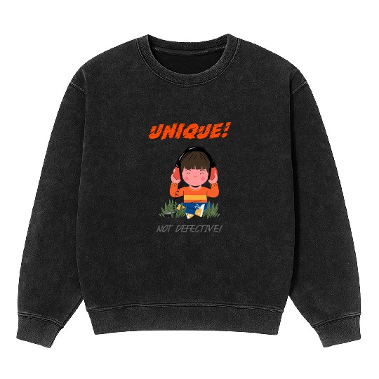 Unique Not Defective Autism Advocacy Mineral Wash Sweatshirts