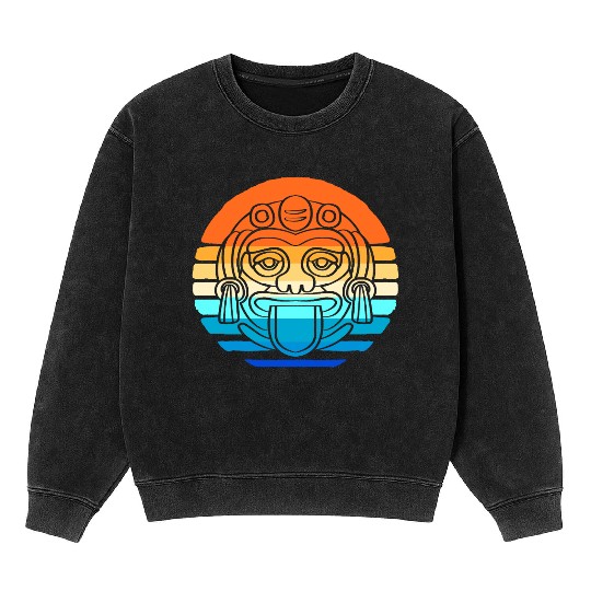 Mayan And Aztec Symbols Indigenous Tribe Mineral Wash Sweatshirts