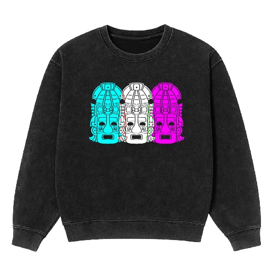 Mayan And Aztec Symbol Aztec Inca Mineral Wash Sweatshirts