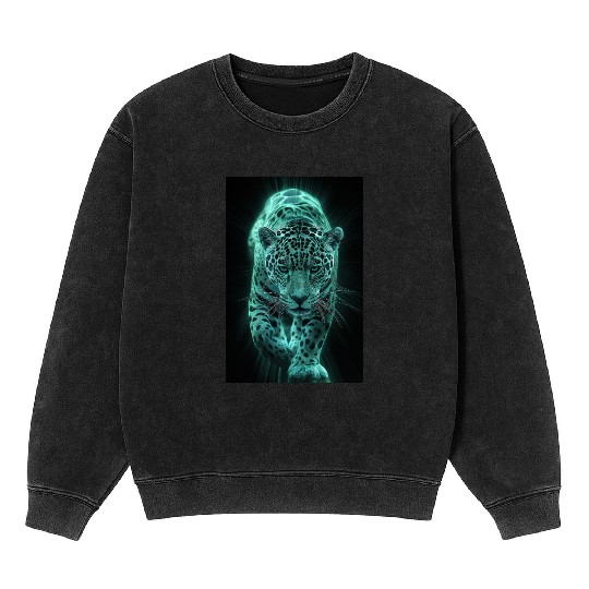 Neon Jaguar in Motion Mineral Wash Sweatshirts