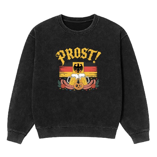 Oktoberfest Drinking Men Women Vintage German Mineral Wash Sweatshirts