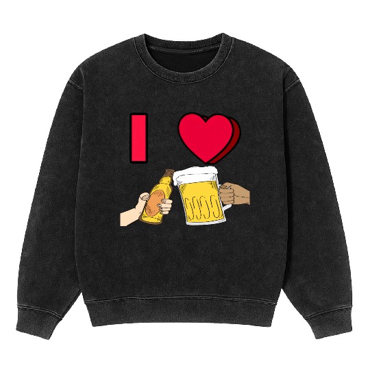 I LOVE BEER #1 Mineral Wash Sweatshirts