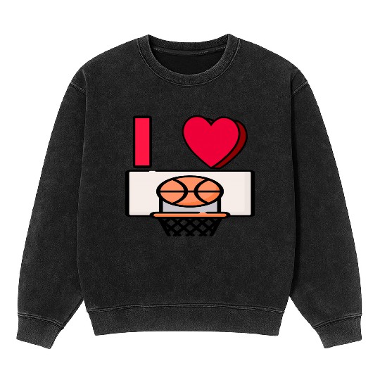 I LOVE BASKETBALL #2 Mineral Wash Sweatshirts