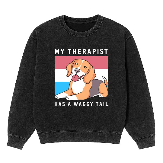 Therapy Dog Lover Psychology Therapist Mineral Wash Sweatshirts