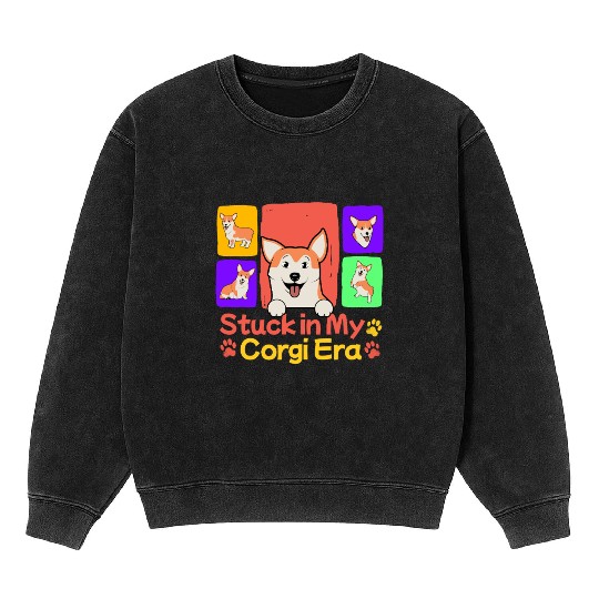 Funny Corgi Dog - Animal Lover Mineral Wash Sweatshirts