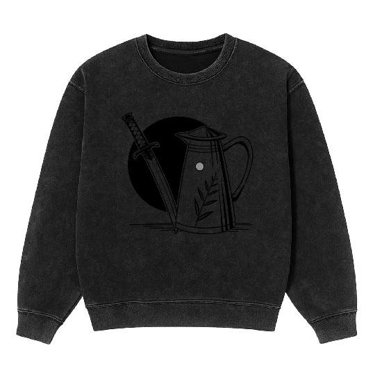 a milk frothing pitcher with a katana Mineral Wash Sweatshirts