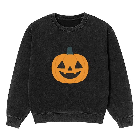 Festive Pumpkin Jack-o'-Lantern Design Mineral Wash Sweatshirts