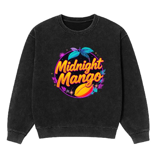 Nighttime Mango Bright Design Mineral Wash Sweatshirts