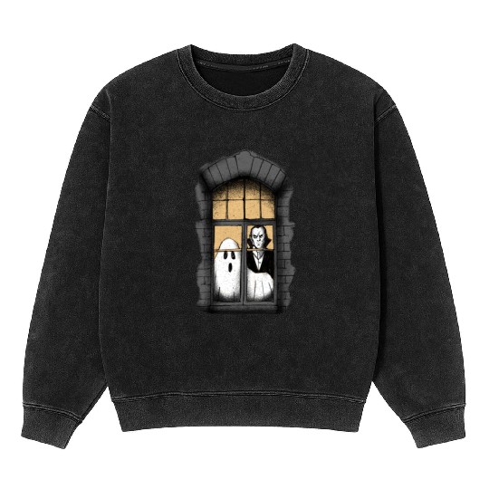 Ghost and Vampire at the Window Mineral Wash Sweatshirts