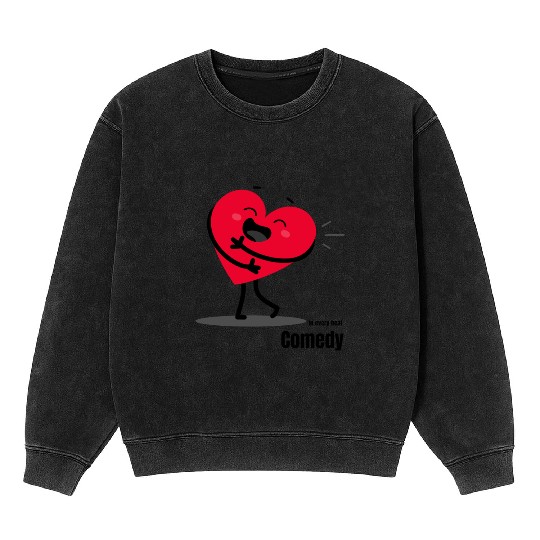 Joyful Heart Embrace Illustration Mineral Wash Sweatshirts