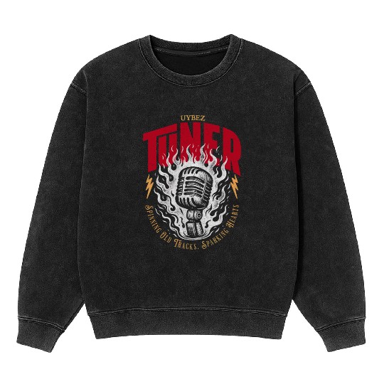 Vybez Tuner Retro Music Mineral Wash Sweatshirts | 90s Y2K Cassette