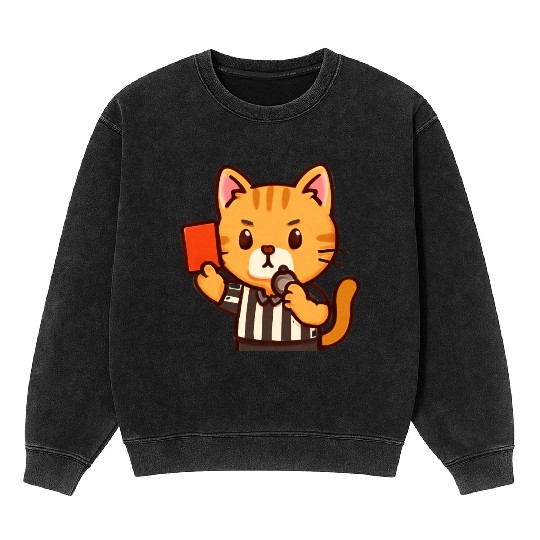 Referee Cat – Funny Soccer Whistle Cat Mineral Wash Sweatshirts