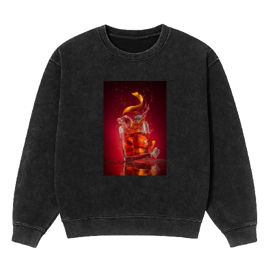 Splashing Negroni Cocktail Mineral Wash Sweatshirts