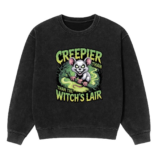 Creeper Mouse in Witch's Lair Design Mineral Wash Sweatshirts