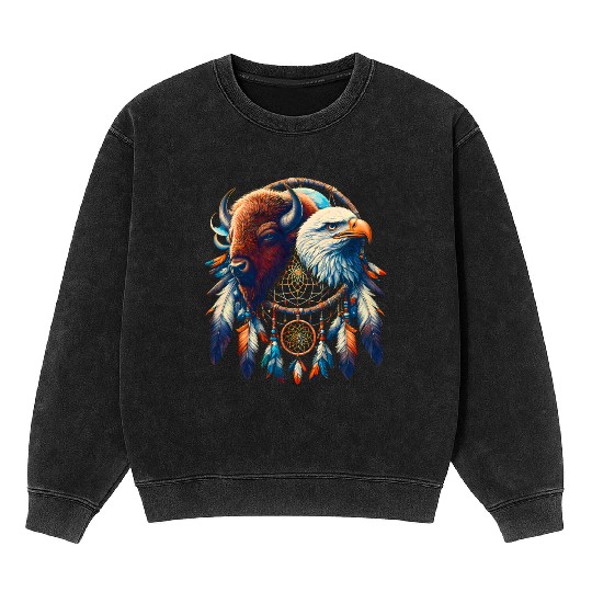 Wildlife Dreamcatcher Fusion Mineral Wash Sweatshirts