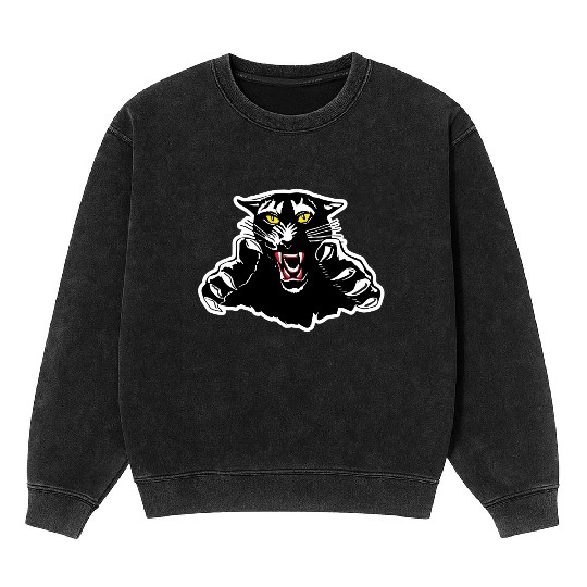 Black Panther Claw Design Mineral Wash Sweatshirts