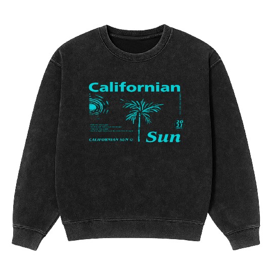 California Sun Fireworks Illustration Mineral Wash Sweatshirts