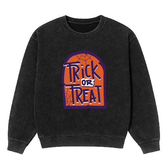 Trick or Treat Halloween Tombstone Mineral Wash Sweatshirts