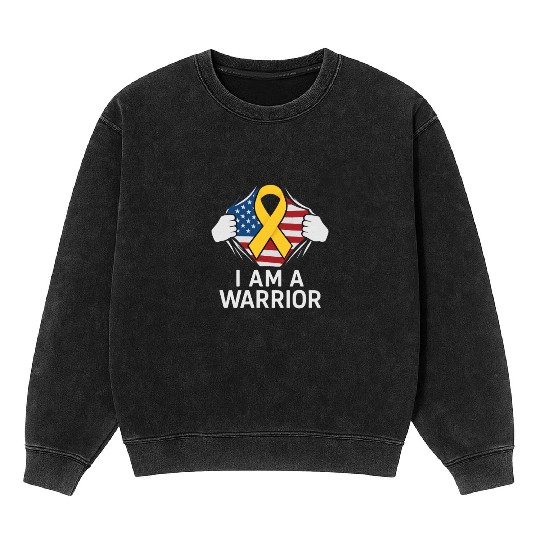 American Warrior of Strength & Awareness Mineral Wash Sweatshirts