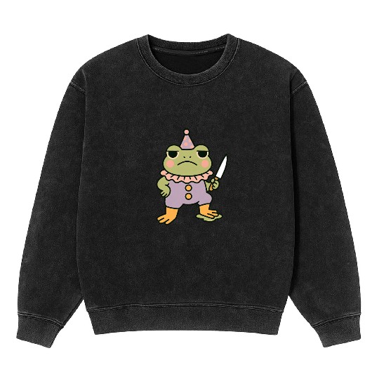 Grumpy Froggy Birthday Costume Mineral Wash Sweatshirts
