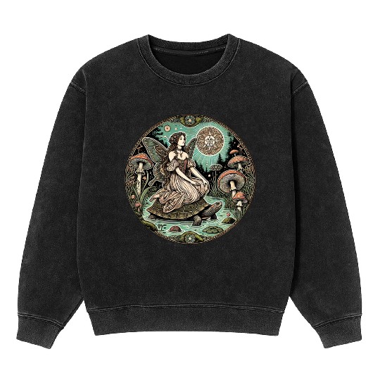 Enchanted Forest Fairy on Turtle Mineral Wash Sweatshirts