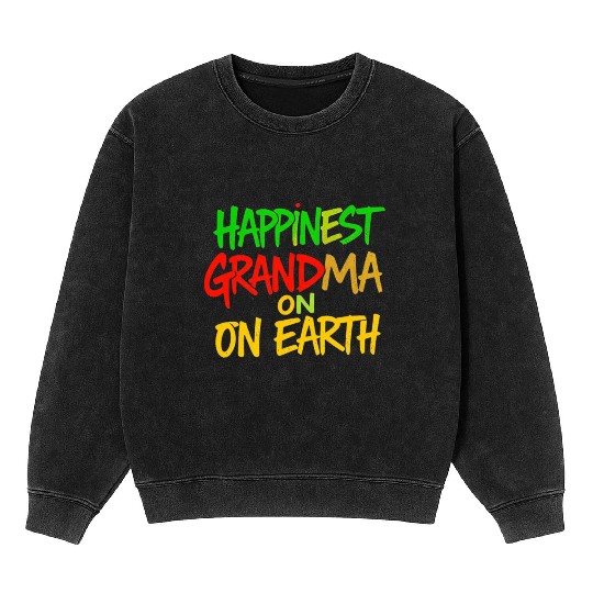 Happiest Grandma on Earth Colorful Design Mineral Wash Sweatshirts