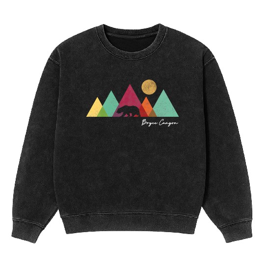 Bryce Canyon National Park Colorful Bear Mountains Mineral Wash Sweatshirts