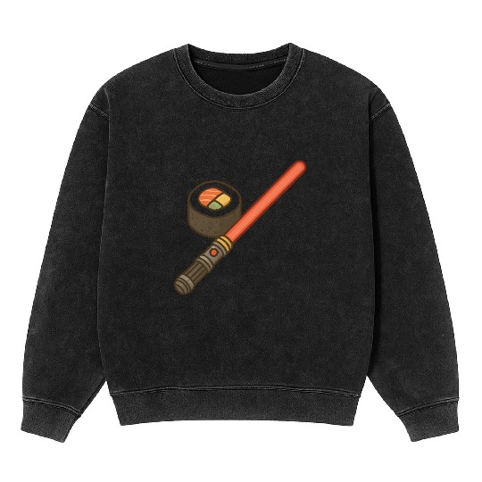 Sushi Ninja Lightsaber Mineral Wash Sweatshirts