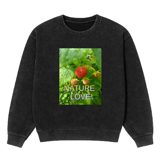 Vivid Raspberry and Greenery Nature Design Mineral Wash Sweatshirts