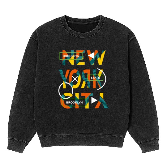 Urban Brooklyn State Love New york city Mineral Wash Sweatshirts