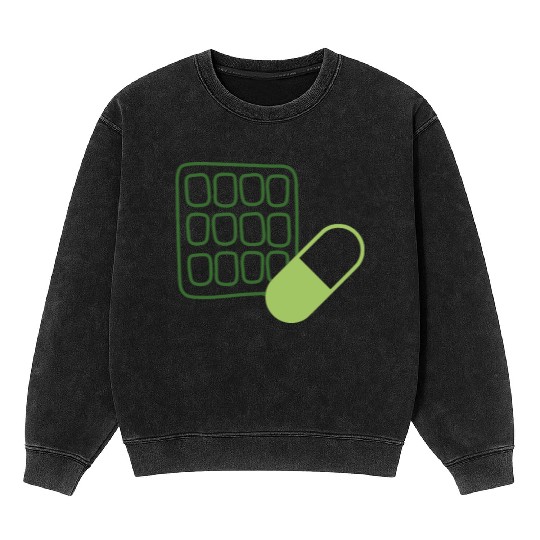 Waffle Pill Logo GnG Mineral Wash Sweatshirts