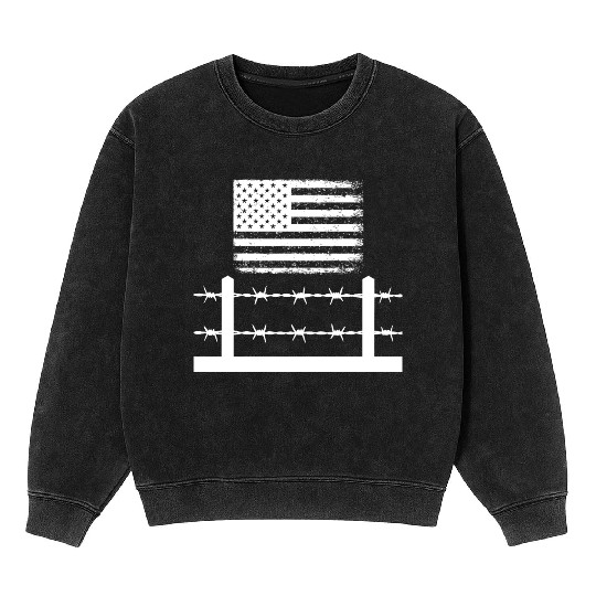 Barbed wire America Mineral Wash Sweatshirts