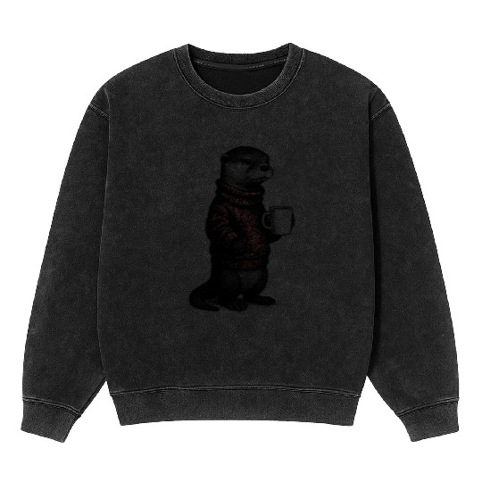 Coffee Otter Mineral Wash Sweatshirts