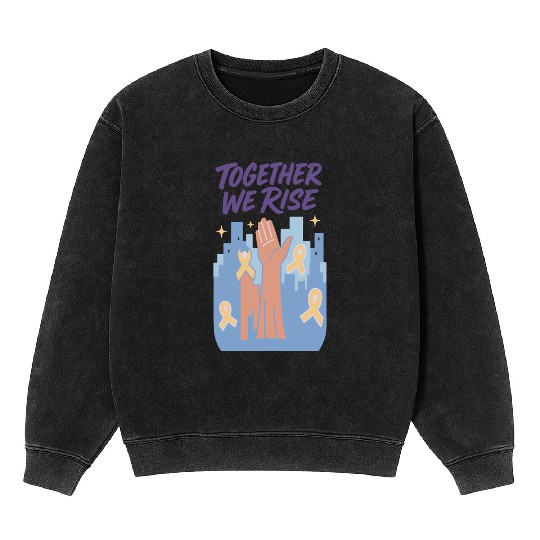 Together We Rise │ Childhood Cancer Awareness	 Mineral Wash Sweatshirts