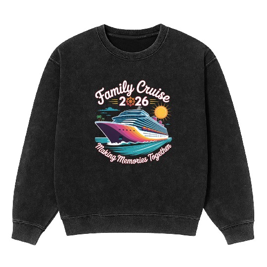 Family Cruise 2026 Summer Vacation Matching Group  Mineral Wash Sweatshirts