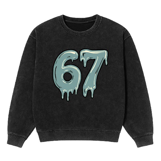Funny Six Seven 6 7 Meme Mineral Wash Sweatshirts