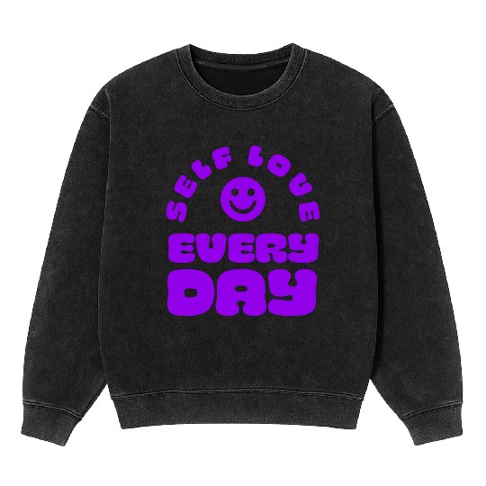 Happy Sunburst Positive Message Mineral Wash Sweatshirts